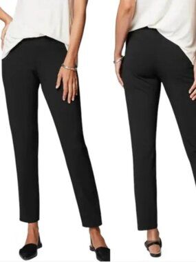 J Jill Wearever Collection Smooth-Fit Slim Leg Black Pants Medium